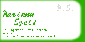 mariann szeli business card